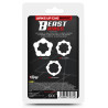 Beast Rings Lot de 3 mini cockrings souples Beaded Set Noirs